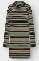 Dedicated Lunsen jurk stripe green van 95% GOTS biologisch katoen dames | Sophie Stone 