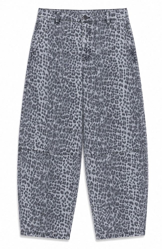 MAZINE Printed barrel jeans grey van 100% GOTS bio katoen dames | Sophie Stone