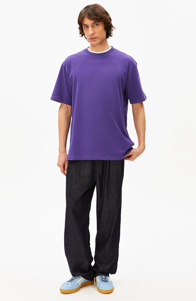 ARMEDANGELS Maarkos purple t-shirt organic cotton men | Sophie Stone