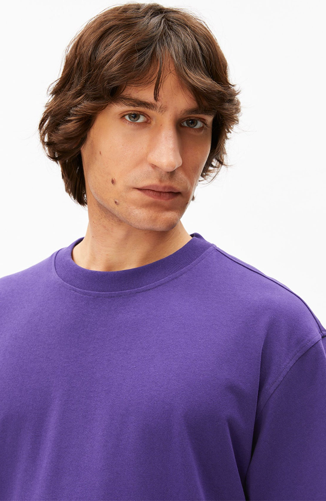 ARMEDANGELS Maarkos purple t-shirt organic cotton men | Sophie Stone