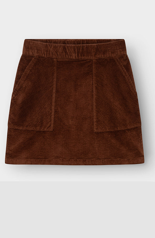 Dedicated Majorna Corduroy rokje bruin van 98% GOTS biologisch katoen vrouw | Sophie Stone