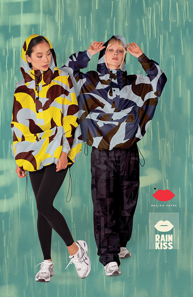 Rainkiss Malika Anorak regenponcho blauw van GRS gerecycled PET dames | Sophie Stone