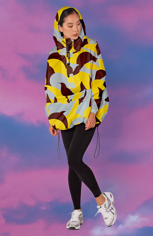 Rainkiss Malika Anorak regenponcho lemon van GRS gerecycled PET uniseks | Sophie Stone