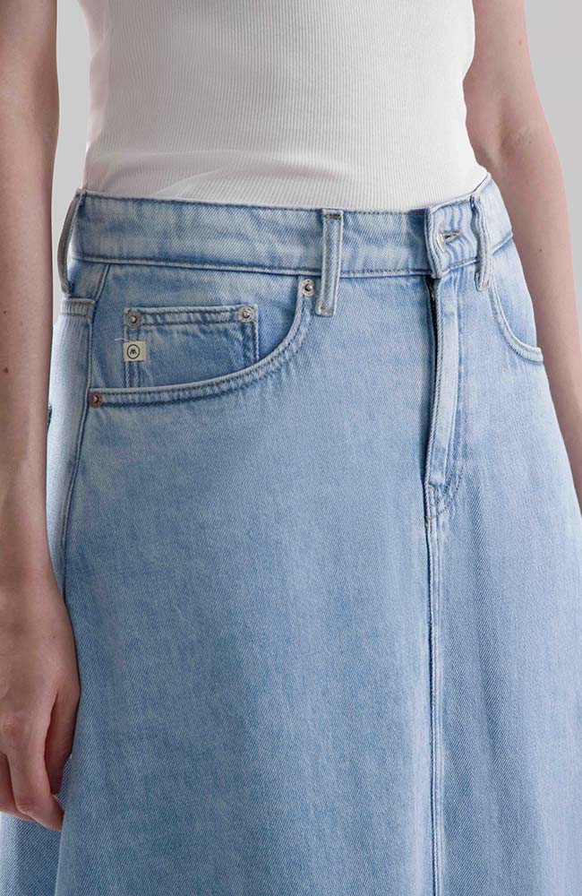 MUD jeans Max Flow denim rok Stone Vintage van katoen mix en linnen | Sophie Stone
