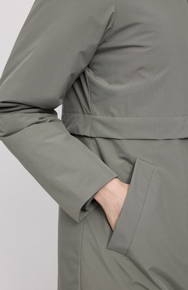 MAZINE Basic padded parka jas light bottle green van GRS voor dames | Sophie Stone