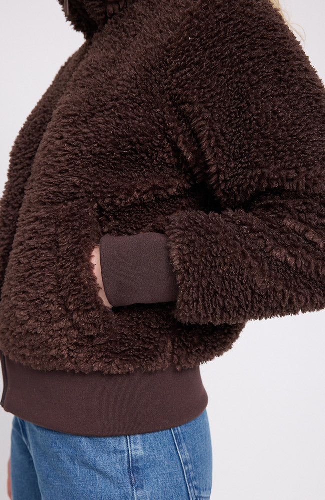 MAZINE fake fur jasje black coffee van GRS voor dames | Sophie Stone