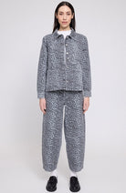 MAZINE Printed denim jacket grijs van 100% GOTS bio katoen dames | Sophie Stone