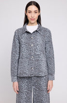 MAZINE Printed denim jacket grijs van 100% GOTS biologisch katoen dames | Sophie Stone