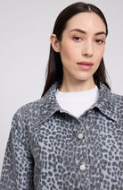 MAZINE Printed denim jacket grijs van 100% GOTS bio katoen vrouw | Sophie Stone