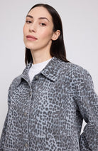 MAZINE Printed animal denim jacket grijs van 100% GOTS bio katoen dames | Sophie Stone
