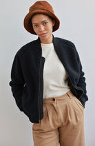 TWOTHIRDS Meriman teddy bomber black recycled for women | Sophie Stone