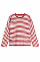 Thinking MU Emily longsleeve gestreept van biologisch katoen rood wit dames | Sophie Stone
