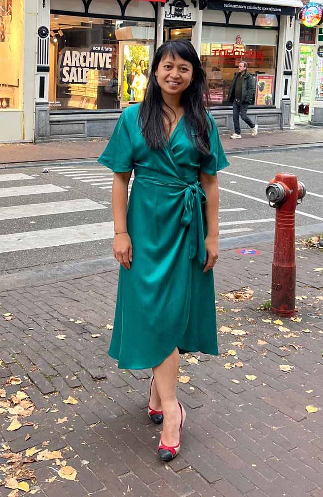 Sophie Stone party dress green-purple by Ecovero and Cupro for women | Sophie Stone Sophie Stone party dress green-purple by Ecovero and Cupro for women | Sophie Stone