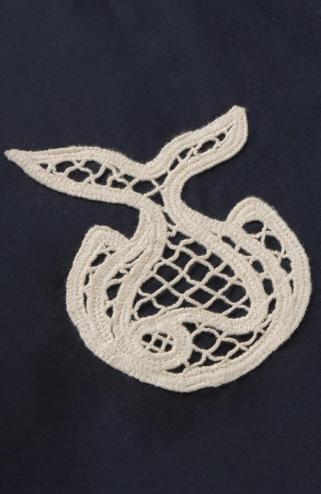 Thinking MU Roberta Jumpsuit in Navy, made from organic cotton, for women | Sophie Stone