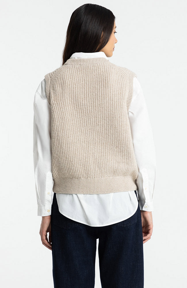 Kings of Indigo Nimyo spencer beige van o.a. wol voor dames | Sophie Stone