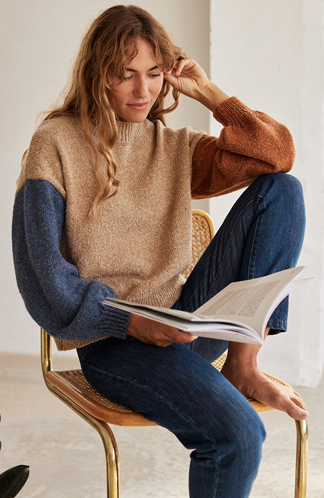 TWOTHIRDS Olib sweater camel recycled materials for women | Sophie Stone