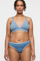 Organic Basics Core Triangle Bralette blauw 90% bio katoen dames | Sophie Stone
