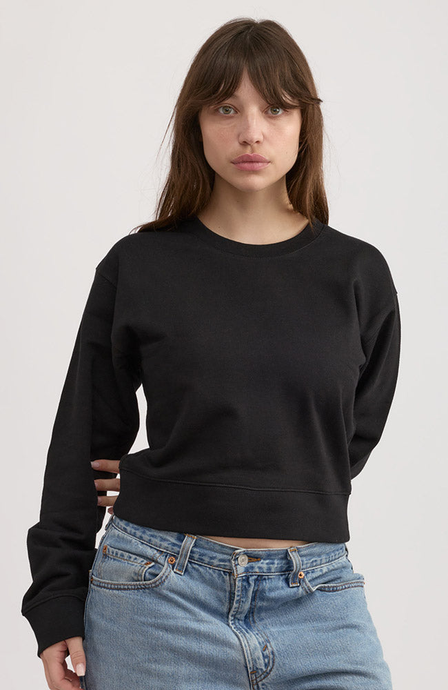 Organic Basics Weekend sweater zwart van bio katoen voor dames | Sophie Stone