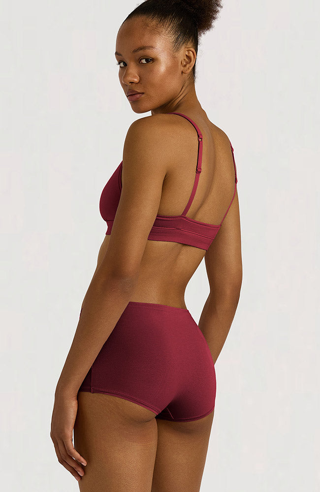 Organic Basics Flex triangle bralette rood 90% bio katoen vrouw | Sophie Stone