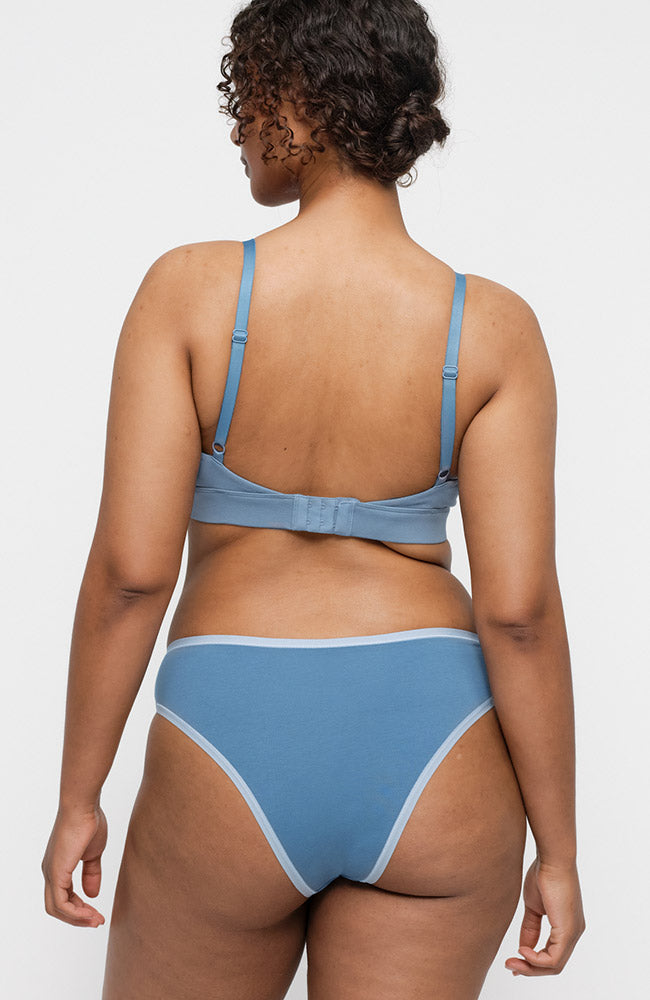 Organic Basics Core Triangle Bralette blauw 90% bio katoen vrouw | Sophie Stone