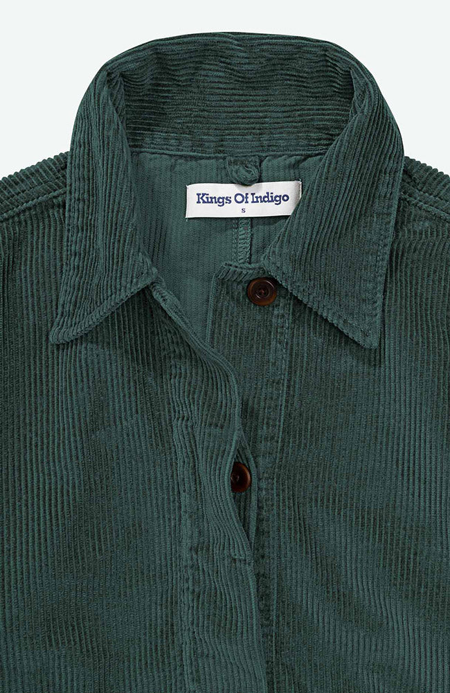 Kings of Indigo Ota cord jasje dark green 100% biologisch katoen voor dames | Sophie Stone