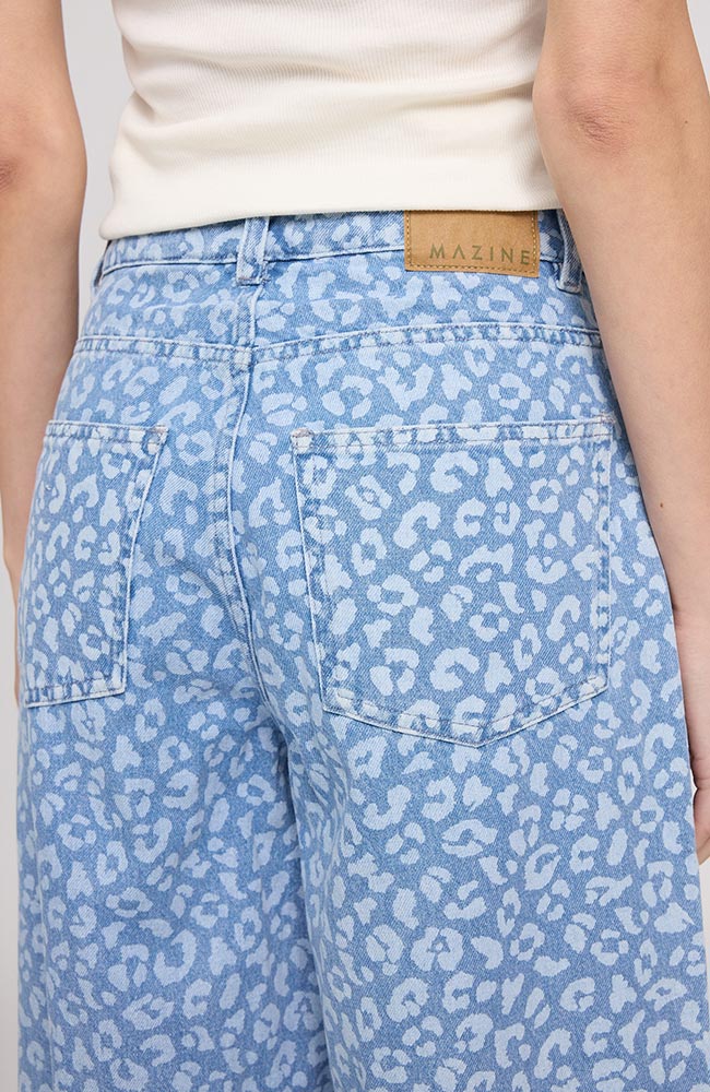 MAZINE Printed barrel jeans blauw van biologisch katoen dames | Sophie Stone