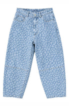 MAZINE Printed barrel jeans light blue van biologisch katoen vrouw| Sophie Stone
