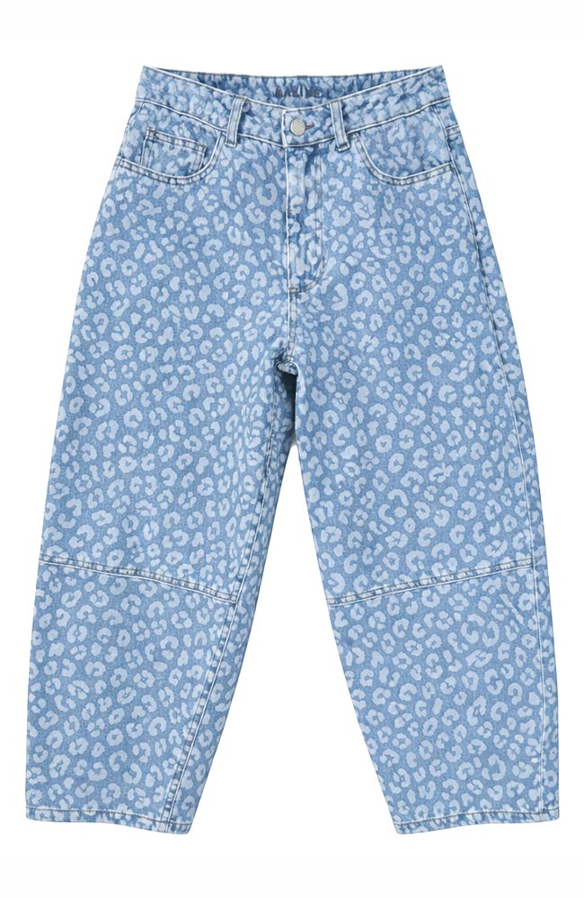 MAZINE Printed barrel jeans light blue van biologisch katoen vrouw| Sophie Stone