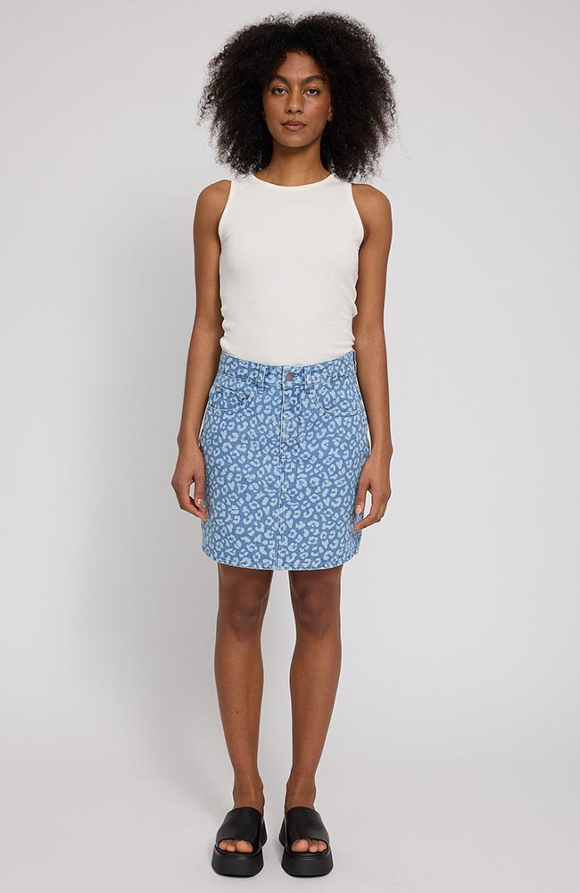 MAZINE Printed denim mini rok van bio katoen voor dames | Sophie Stone