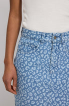 MAZINE Printed denim mini rok van bio katoen voor vrouwen | Sophie Stone