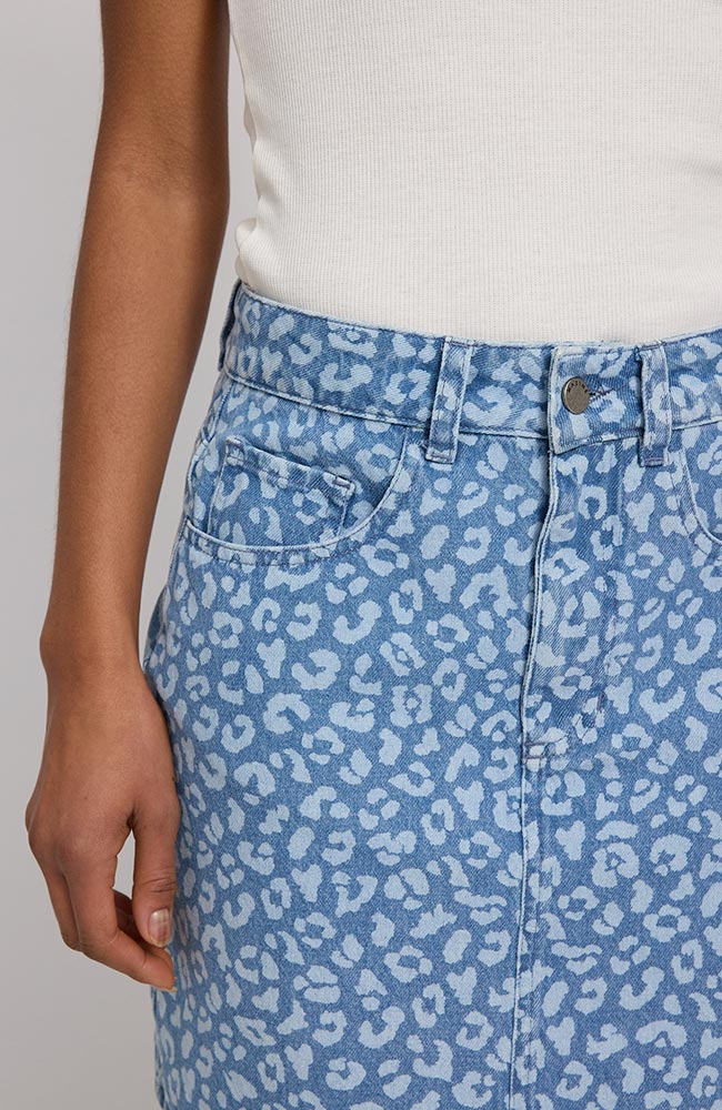 MAZINE Printed denim mini rok van bio katoen voor vrouwen | Sophie Stone