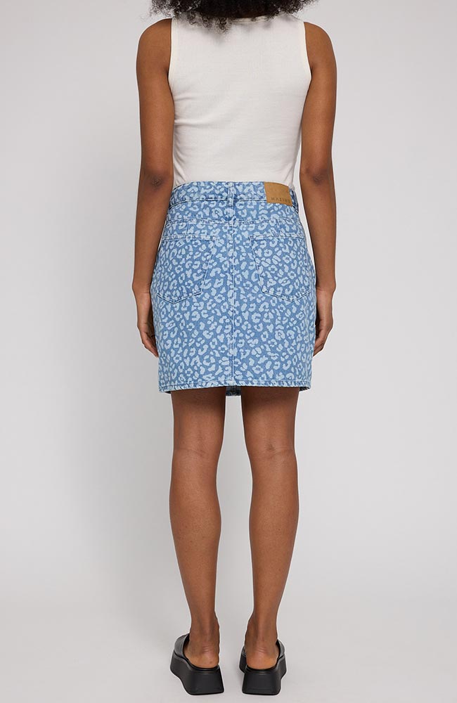 MAZINE Printed denim mini rok blauw van bio katoen voor dames | Sophie Stone
