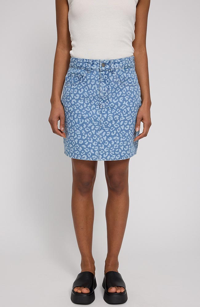 MAZINE Printed denim mini rok van biologisch katoen voor dames | Sophie Stone