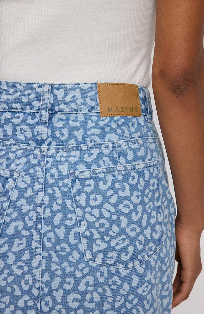 MAZINE Printed denim mini rok van bio katoen vrouw | Sophie Stone
