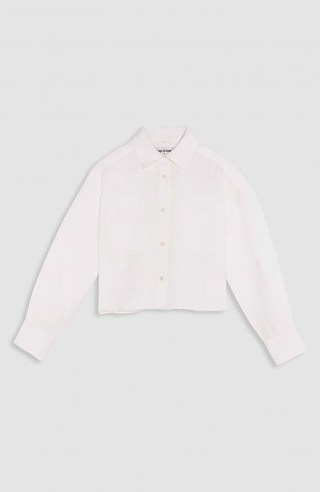 King of Indigo Quinn blouse in white organic cotton for women | Sophie Stone