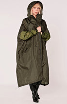 Rainkiss Herringbone raincoat green from recycled PET unisex | Sophie Stone
