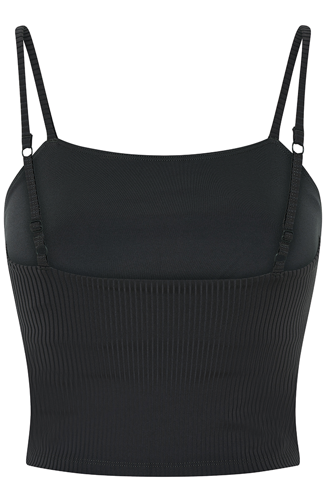 Girlfriend Collective rib cami top RPET black ladies | Sophie Stone