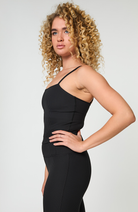 Girlfriend Collective sports bra RPET rib fabric black ladies | Sophie Stone