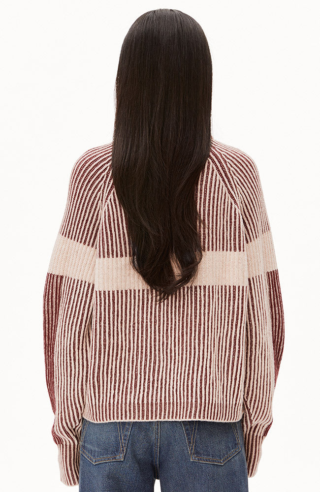 ARMEDANGELS Rib trui velvet red oat van o.a. biologisch katoen voor dames | Sophie Stone