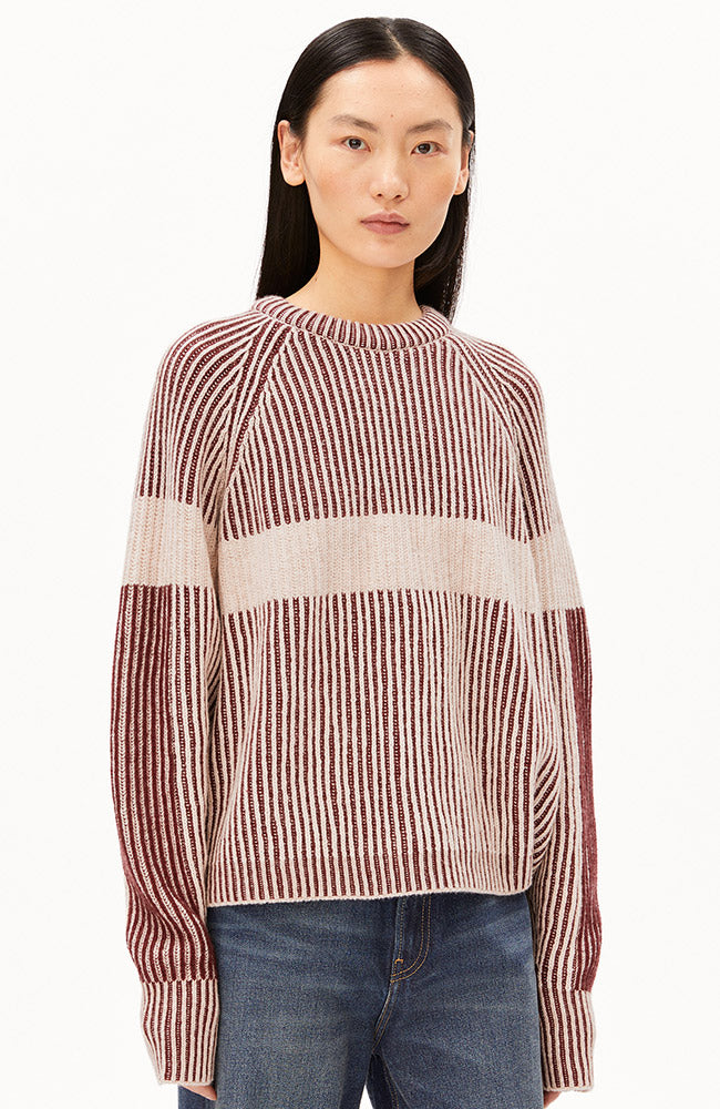 ARMEDANGELS Rib trui velvet red oat van o.a. bio katoen voor vrouw | Sophie Stone