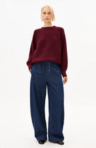 ARMEDANGELS Rib gebreide trui velvet red rood dames | Sophie Stone
