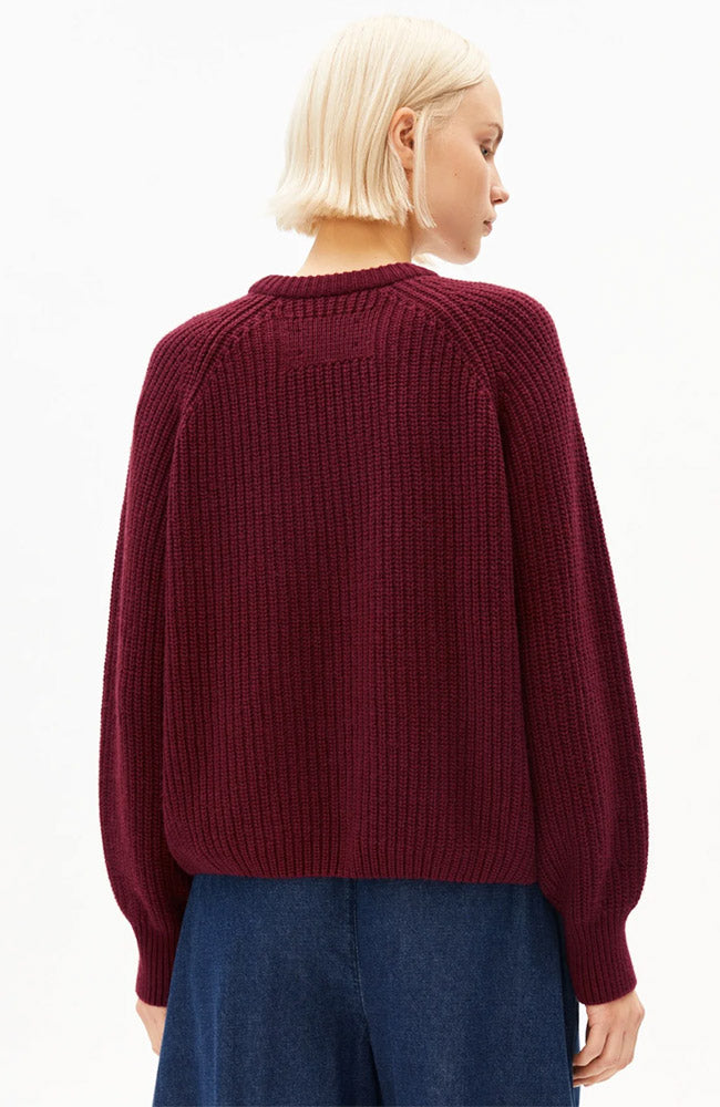 ARMEDANGELS Rib gebreide trui velvet red vrouw | Sophie Stone