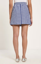 Lanius rok vichy geruit blauw wit gemaakt van biologisch katoen voor dames | Sophie Stone