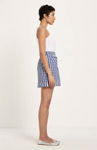 Lanius rok vichy geruit blauw wit gemaakt van bio katoen voor dames | Sophie Stone