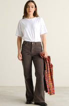 Dedicated Ryda broek corduroy grijs van GOTS 100% bio katoen dames | Sophie Stone