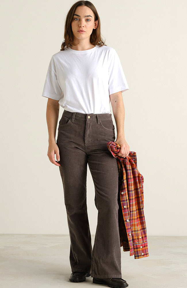 Dedicated Ryda broek corduroy grijs van GOTS 100% bio katoen dames | Sophie Stone