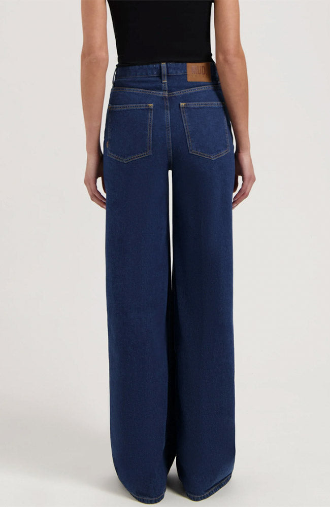 MUD Jeans Sara High Loose Stone Indigo, weit geschnitten, aus Baumwolle, für Damen | Sophie Stone