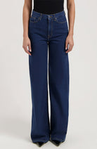 MUD Jeans Sara High Stone Indigo Wide Leg Baumwolle Damen | Sophie Stone