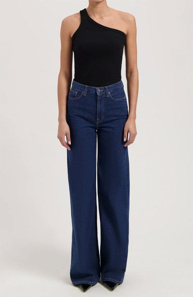 MUD Jeans Sara High Stone Indigo, weites Bein, Baumwolle, Damen | Sophie Stone