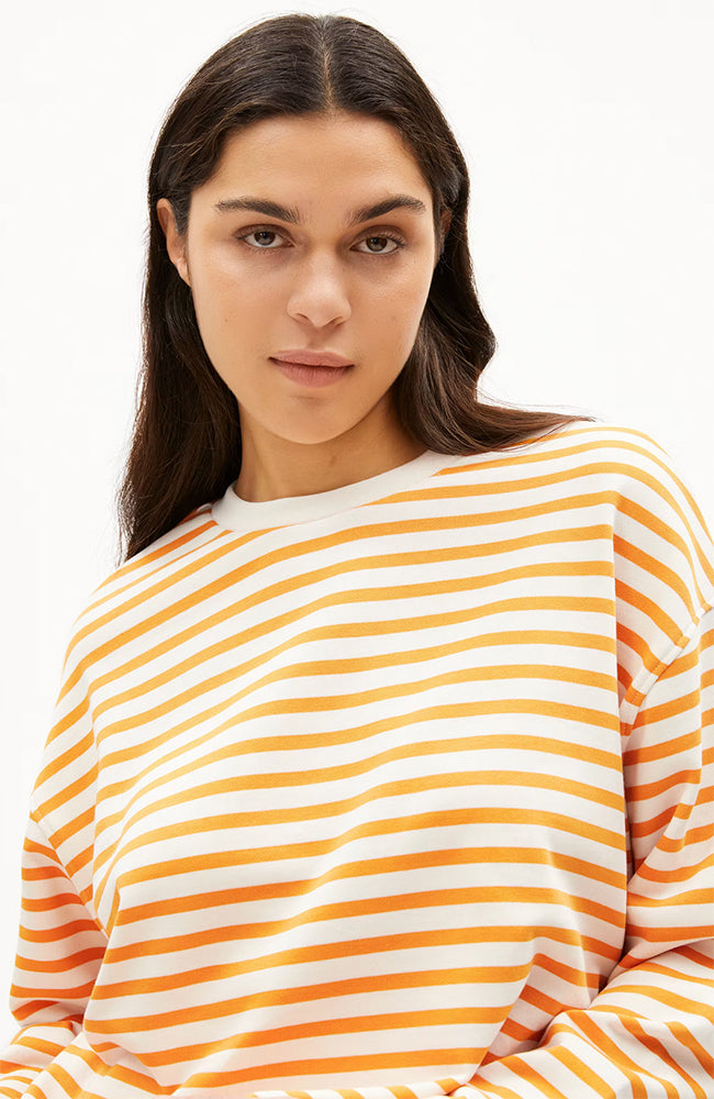 ARMEDANGELS Frankaa stripe light tangerine organic cotton ladies | Sophie Stone